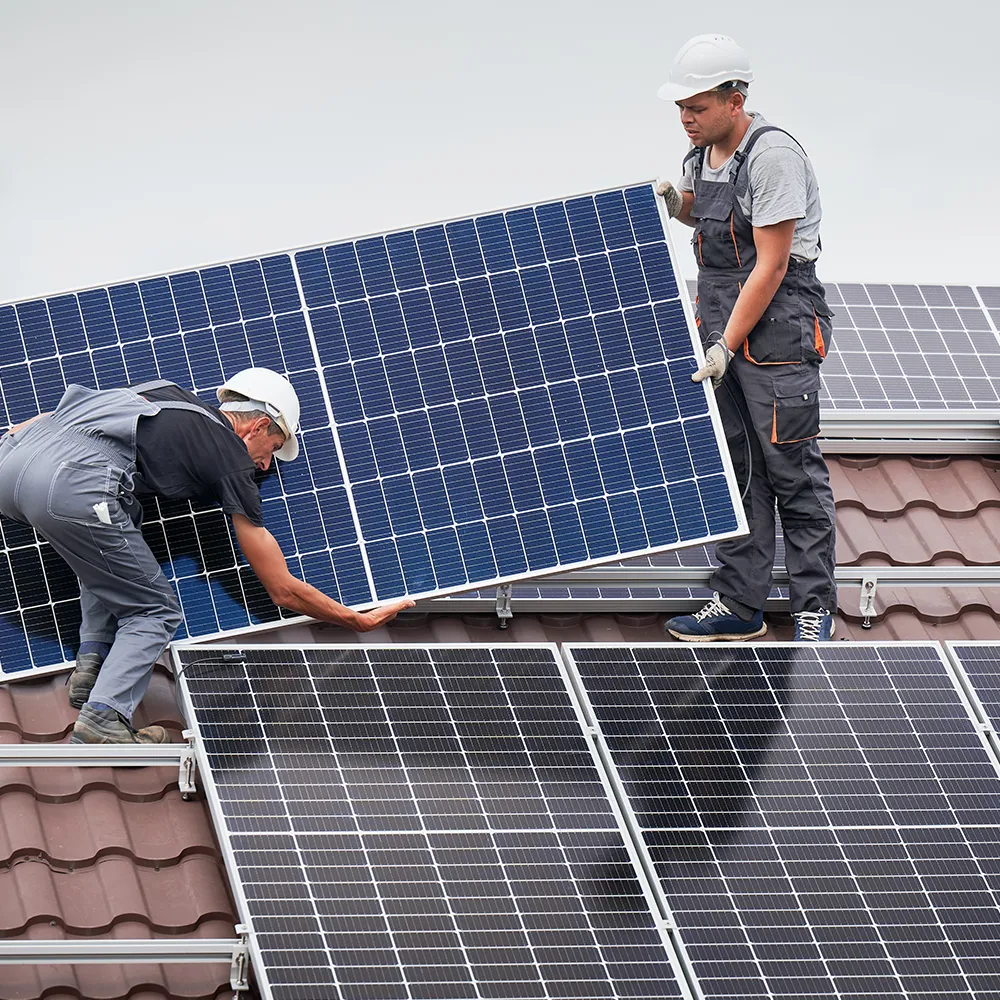 Solar Panels being installed on a roof